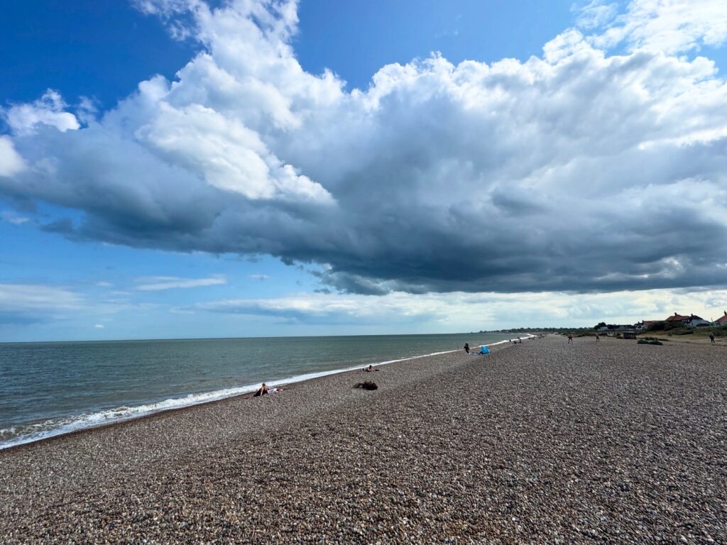 Thorpeness Beach with clouds