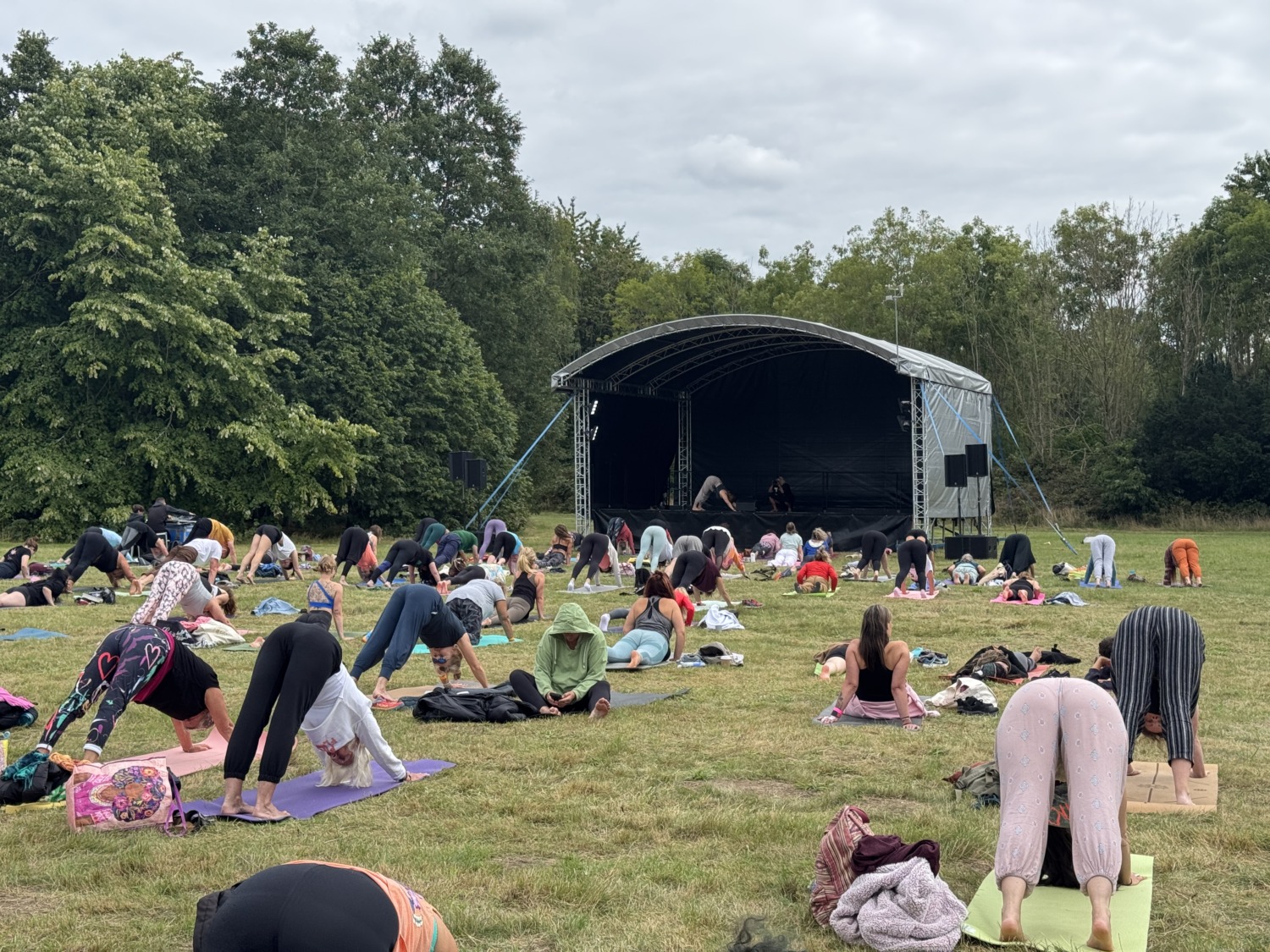 Yoga session at the Main Tent