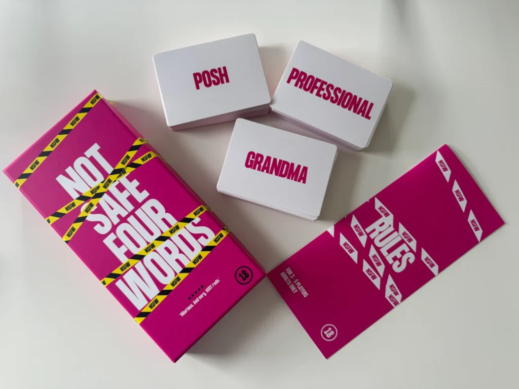 Not Safe Four Words Box, Cards and Rules