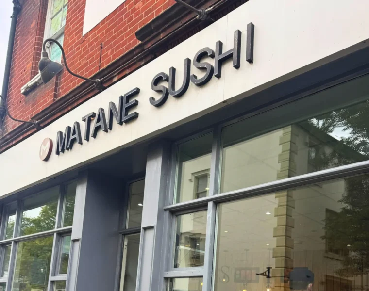 Matane Sushi Norwich Sign and shop front