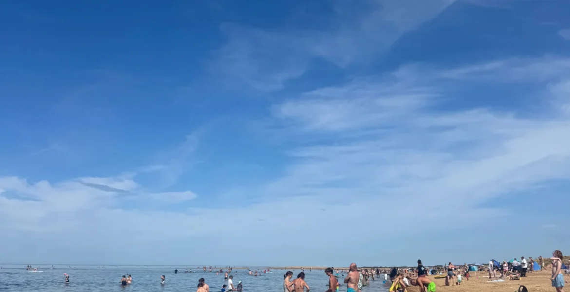 Hunstanton beach on a sunny day