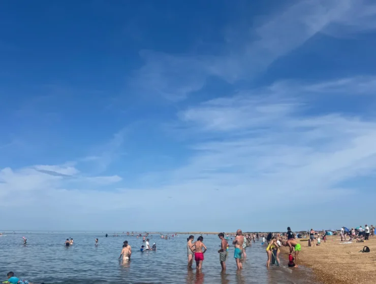 Hunstanton beach on a sunny day